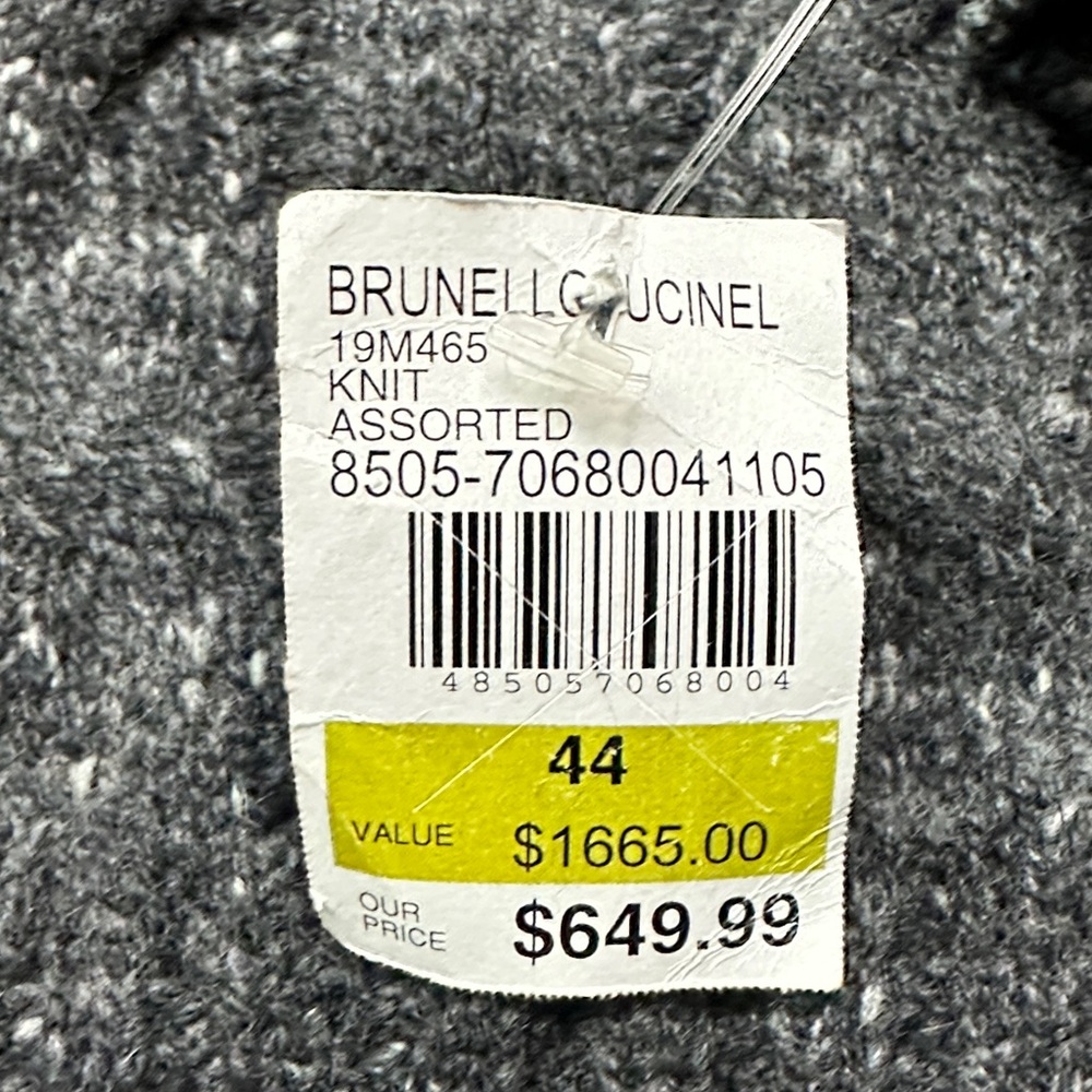 Brunello Cucinelli Charcoal and Mustard Crewneck Sweater - Picture 2 of 5